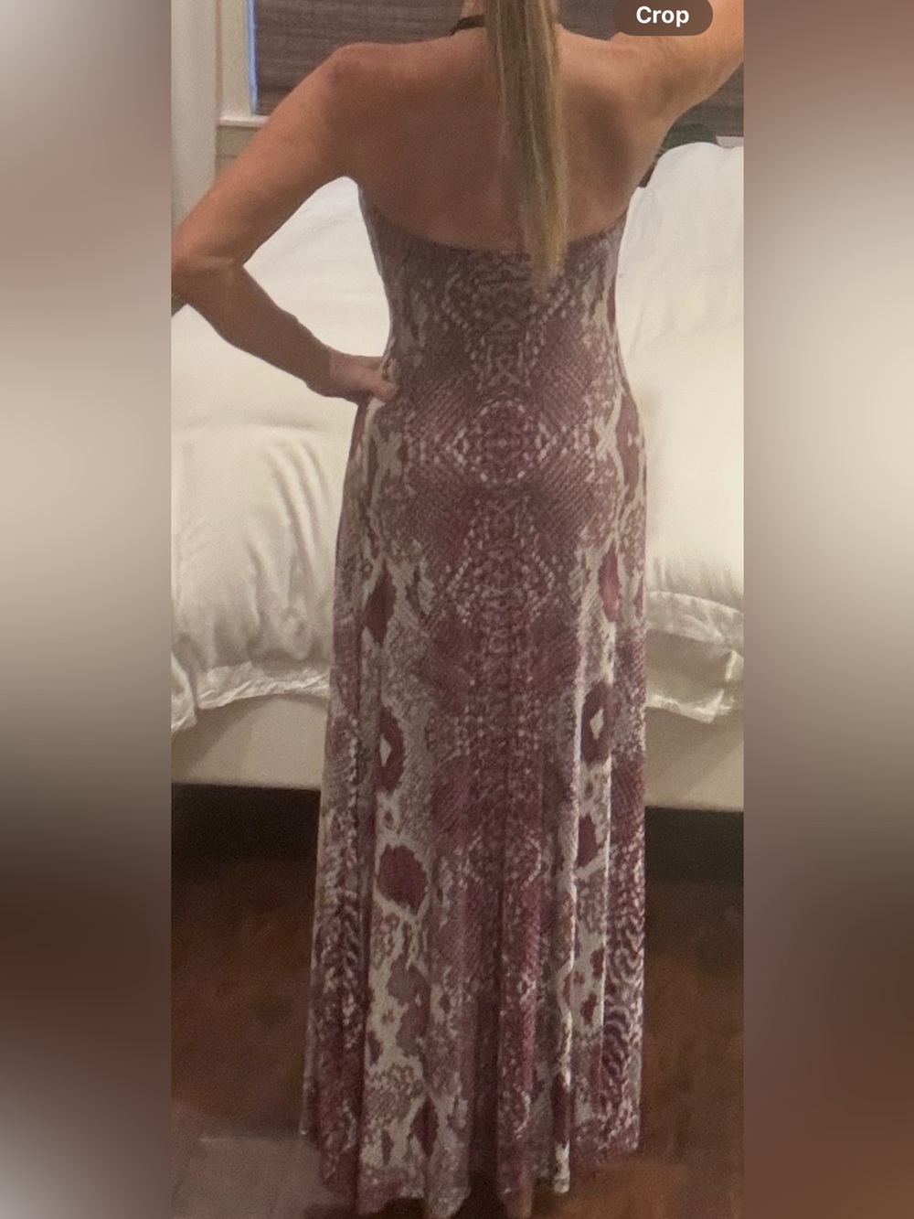 Guess by Marciano Lattice Neck Snake Print Maxi Dress SZ XS - Picture 4 of 10